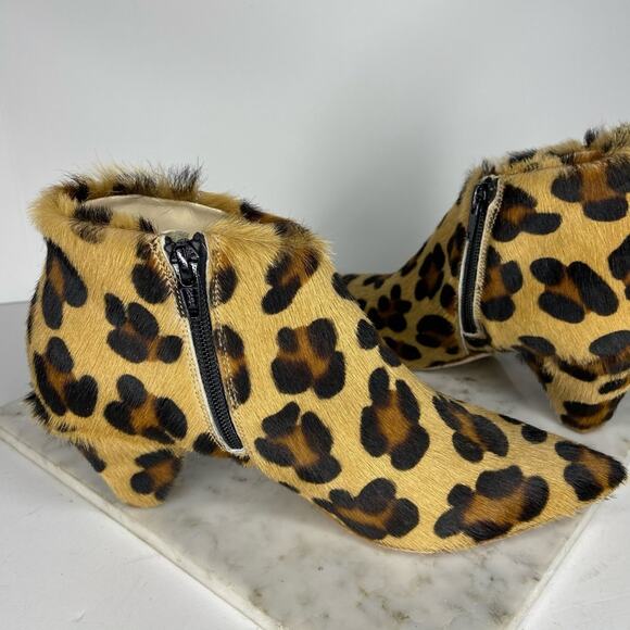Butter Italy Ankle Boots Weston Leopard Print Calf Hair Heeled Bootie US 6 $575 - Picture 6 of 10